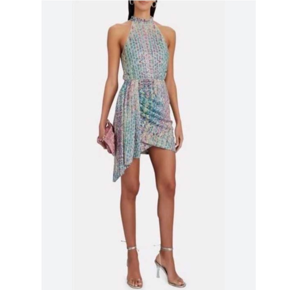 SAYLOR New Loni Metallic Sequin Mini Dress Fruity Pebble Size Medium